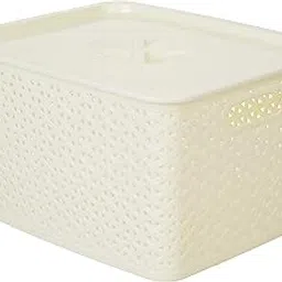Aristo 335 Solitaire Plastic Multipurpose Storage Basket with Lid 15ltr|34.5 x 27.5 x 19cm-picture-29