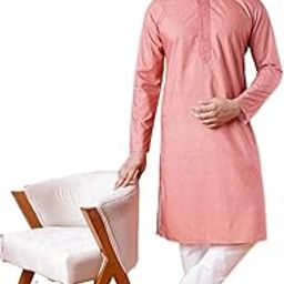 Men’s Cotton Silk Kurta Pajama Set | Cultural, Casual & Special Event Wear | Colour : Red | Size : 38-image-43