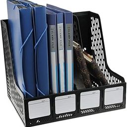 Vroxy Desk Organizer Holder Basket Stand 4 Tier Plastic Magazine Frame, News Paper, File Rack for Office (4 Tier Magazine Frame - Plastic)-image-74