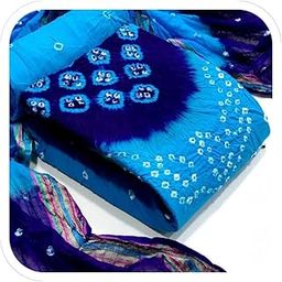 Fashion Women pure cotton unstiched rajasthani Bandhani dress material free size-image-17