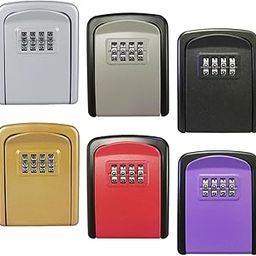 UJEAVETTE Portable Key Storage Lock Box Combination Lock Box for House red-image-72