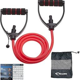FirstFit Premium Single Toning Tube Resistance Band Exercise Cord with Comfort Handles-3