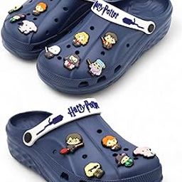 x Harry Potter Men's Magical Clogs with 10 Authentic Harry Potter Charms Included and Adjustable Back Strap-48