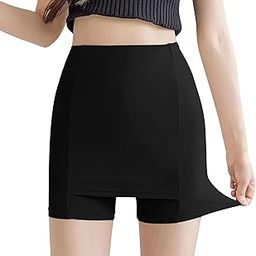Double-Layer Front Crotch Ice Silk Safety Shorts,Women Seamless Safety Pants for Matching Dresses| Y-Line Cover Shorts Pants for Women.-97