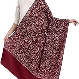 Kashmiri Shawl for Women, Pashmina Style Fine Embroidery Wool Shawls for Winter-picture-23