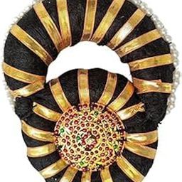 NATYAM Raadigi with Bun for Bharatanatyam Dancers – Half Moon & Full Round Shape | Ideal for Classical Dance, Kuchipudi, Temple Performances, Weddings & Cultural Events | Traditional Hair Accessoryory-image-5