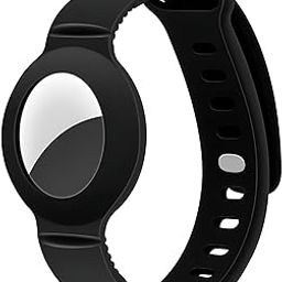 LIRAMARK AirTag Bracelet for Kids, Silicone Watch Bands with Upgraded Studs Anti-Dropping Bracelet Wristband for Children, Airtag Watch Band, Only Bracelet Included, No AirTag (Black)-10