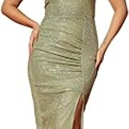 Lycra Sleeveless Party Dress for Women | Bodycon Shimmery Spaghetti Strap Outfit-image-22