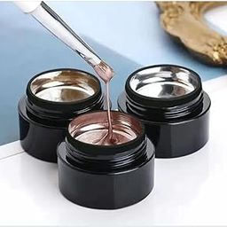 Brille Bee Metallic Gel Nail Polish Set – 3D Golden & Silver UV Liner Gel for Cyberpunk & French Nail Art Designs (2 Pcs)-picture-53