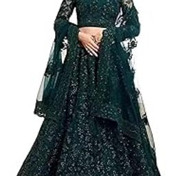 Women's Net Embroidery Lehenga Choli with Dupatta | Semi-Stitched Lehenga Choli For Wedding || Navratri-image-73