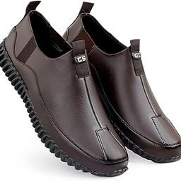 Men's Comfortable, Lightweight & Trendy Geniune Leather Slip-On Casual Boat Shoes-image-19