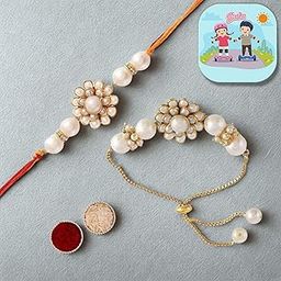 CraftVatika Brother Magnet Rakhi Gift for Brother Bhaiya Bhabhi Couple Pair Rakhi for Bhai Bhabhi Designer Rakshabandhan Rakhi for Brother Bhabhi Rakhi with Magnet Fridge Gift-29