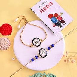 ascension Couple Rakhi for Bhaiya Bhabhi Rakhi for Raksha Bandhan Bhaiya Bhabhi Rakhi Set Couple Rakhi with You are My Hero Fridge Magnet & Roli Tilak-17