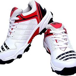 Men All Rounder Sports Stylish Cool Looks All Season PU White/Red Light Weight Lace-Up Closer Cricket Shoe Pair Ideal for Senior/Adult/Boys Shoes (6)-image-71