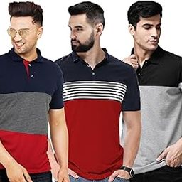 Men's Regular Fit Half Sleeve Matty Combo Polo T-Shirt (Pack of 3)-image-6