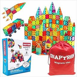 Snaptron Magnetic Blocks, Tiles -100 Pieces Set Gifts For Girls, Boys, Kids 3+ Years, 4 5 6 7 8 9 10/ Constructing & Learning Builder Educational Game,Multicolor-30