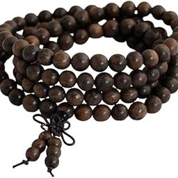 Natural Agarwood round smooth Beaded Handmade Prayer Mala. 108+1 Beads Necklace For Meditaion, Yoga, Prayer, Healing, Numerology, Tarot, Astrology & Vastu. |RR_MALA_0053-image-37