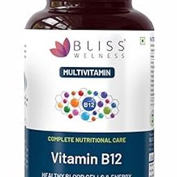 Bliss Welness Vitamin B12 100% RDA | Cynocobalamine | Boost Energy Levels Healthy Nervous System & Brain Function Supplement for Men & Women - 60 Vegetarian Tablets-image-29