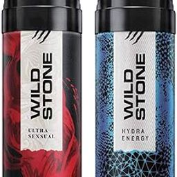 Wild Stone Ultra Sensual and Hydra Energy Deodorants Spray For Men, Pack of 2 (150ml each)-75