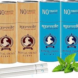 Royal Swag Ayurvedic Herbal Cigarettes 100% Tobacco & Nicotine Free Clove, Mint Flavour (10 Sticks Each) Smoking Cessation - | (Pack Of 20)-image-81