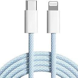 Punnkk Nylon Braided USB-C to Lightning Cable Cord, Fast Charger for iPhone 14, 13, 12,11, X, 8, 7, 6, 5, iPad Air, Pro, Mini, iPad Blue Color-image-52