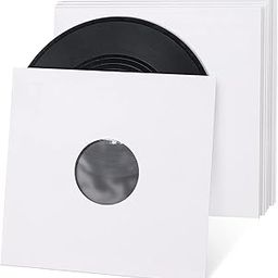 Facmogu 20PCS 12in White Paper & Poly Lined Record Inner Sleeves, 110gsm LP Record Parper Covers Phonograph Record Storage Sleeves, 33 RPM Record Sleeve, Record Sleeve Protectors for LP Vinyl Records-image-21