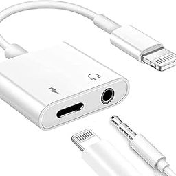 RUWEL Lightning to 3.5mm Headphone Audio with Charge Adapter Earphone Car/Home Stereo Aux Jack Connector Compatible with iPhone 14 13 12 11 7 8 SE X XR XS & Pro ProMax Plus Mini Model, White-10