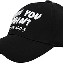 F.R.I.E.N.D.S. How You Doin'? Snapback Baseball Cap for Women and Girls (Pack of 1) (Summer caps for Women, Gym caps for Women) Black-10