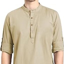 Men Cotton Blend Slim Fit Full Sleeve Short Kurta | Super Soft Stylish Kurta for Any Occasions Pack of 2 (CMBKRTBTN11)-image-75