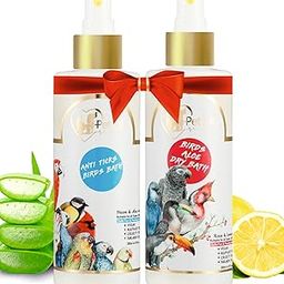 Pet Life Organic & Ayurvedic Anti Ticks Birds Bath Shampoo 200 Ml + Birds Aloe Dry Bath 200 Ml - Waterless/Spray For Poultry Birds/Parrots/Chick/Hen/Pigeon –For Cleaner & Shinier Coat - All Bird Types-image-77
