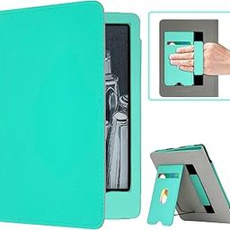 RSAquar New Kindle Paperwhite Case for 11th Generation eReader 6.8” and Signature Edition 2021 Released, Premium PU Leather Cover with Auto Sleep Wake, Hand Strap, Card Slot, and Foldable Stand, Green-picture-31
