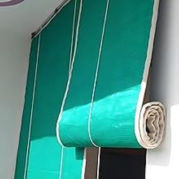 DHORI Decorative Beautiful-Design Bamboo Roll-up Blind Joint Shade Chick Window Closer/Curtains for Balcony, Windows, Outdoors, Door & Ceilling Green (5 Feet Width 10 Feet Height)-17