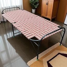 NATTNAK StrongFold Folding Bed 36x72 Inch – Portable Single Bed with Heavy Duty Iron Frame & Nylon Strips – Space Saving Cot for Home, Hostel, Guest Room – Ready to Use-image-88