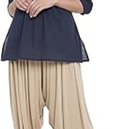 Women Wheat Mid Rise Viscose Patiala - Free Size-image-28
