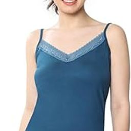 Modal-Spandex Regular Fit V-Neck Short Length Sleeveless Lace Camisole for Women's|Adjustable Straps for Customize Fit-image-87