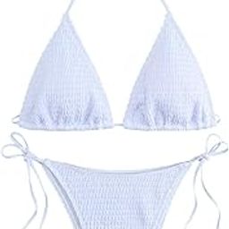 ™ Two Piece Swimsuit Tankini Female Women's Swimwear for Vacation Party Summer S White | Swimwear | Womens Clothing-image-59