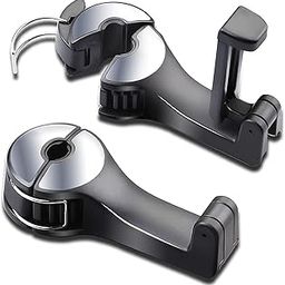 TINKDAS Car Hooks with Phone Holder, Car Seat Hooks for Purses and Bags, Universal 360° Rotation Headrest Hooks Purse Holder for Car, Car Purse Hook Holder-image-36