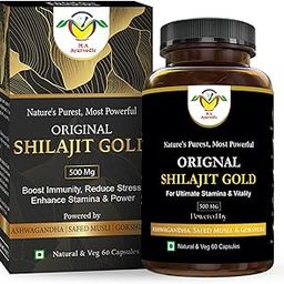 MA Ayurvedic Shilajit Gold Capsules For Men With Ashwagandha, Gokshura, & Safed Musli - Natural Energy Booster And Strength, Stamina, & Vitality Enhancer - 60 Original Shilajit Capsules-image-10
