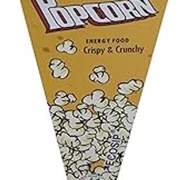 ECOSIP Empty Popcorn Cone CUPS Paper Basket POPCORN BASKET Popcorn Box Empty SNACKS CONTAINER Disposable (50) Yellow party theme-54