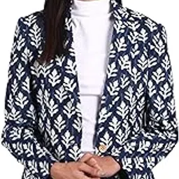 indophilia Women's Indigo Cotton Blazer-picture-32