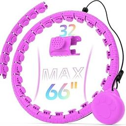 Tendula Smart Weighted Hula Hoop, 32 Detachable Knots, 167.6 cm Max Length, Pink, Exercise Fitness Hoop with Ball-image-6
