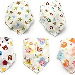 Zesta Bandana Baby Bibs for 1-2 year | Cotton baby neck cloth feeding | Reusuable and washable bib for baby | Adjustable Baby Apron bibs for 1-2 year baby (Pack of 5)-17