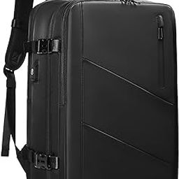 Travel Backpack for Men Women 40L Flight Approved Carry on Backpack 17 Inch Waterproof Laptop Backpack Large Luggage Daypack Business School Weekender Overnight Backpack with Shoe Bag,Black,-image-61