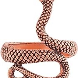 Brass Metal Copper Finish Adjustable Nagdevta Snake Cobra Shaped Ring Stereoscopic Opening Finger Ring Statement Jewelry for Women Men-image-6