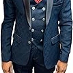 Stylish Men's Suit, Peacock Colour 3pc, Waistcoat, Trouser and Coat-image-52