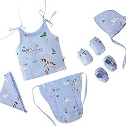 Honcho Baby - Essential Clothing Bundle Gift Set (6 Piece) for Newborn to 3 Months | Knot Jabla, Nappy, Cap, Booties, Mittens & Washcloth (Baranyard Buddies, Newborn)-14