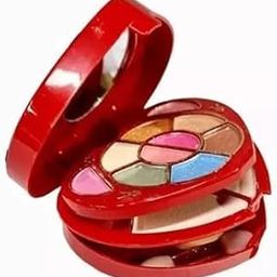 FITBYTEHeart-Shaped Makeup Palette, 3-Layer Compact with Eyeshadow and Blush, Travel-Size Cosmetic Set with Mirror-27