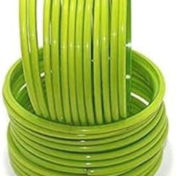 Stylish Glass Bangle Set of 24 in Light Green for Women's & Girls' (Size 2.6)-image-0