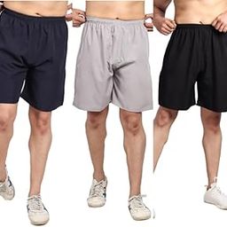 Men Plus Size Boxer Shorts with Side Pockets (Pack of 3) - Regular Fit, Comfortable Everyday Wear-12