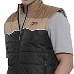 Men Polyester Standard Length Slim Fit Colourblocked Puffer Jackets-image-1